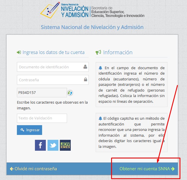 SNNA - Sistema Nacional de Nivelación y Admisión 2015