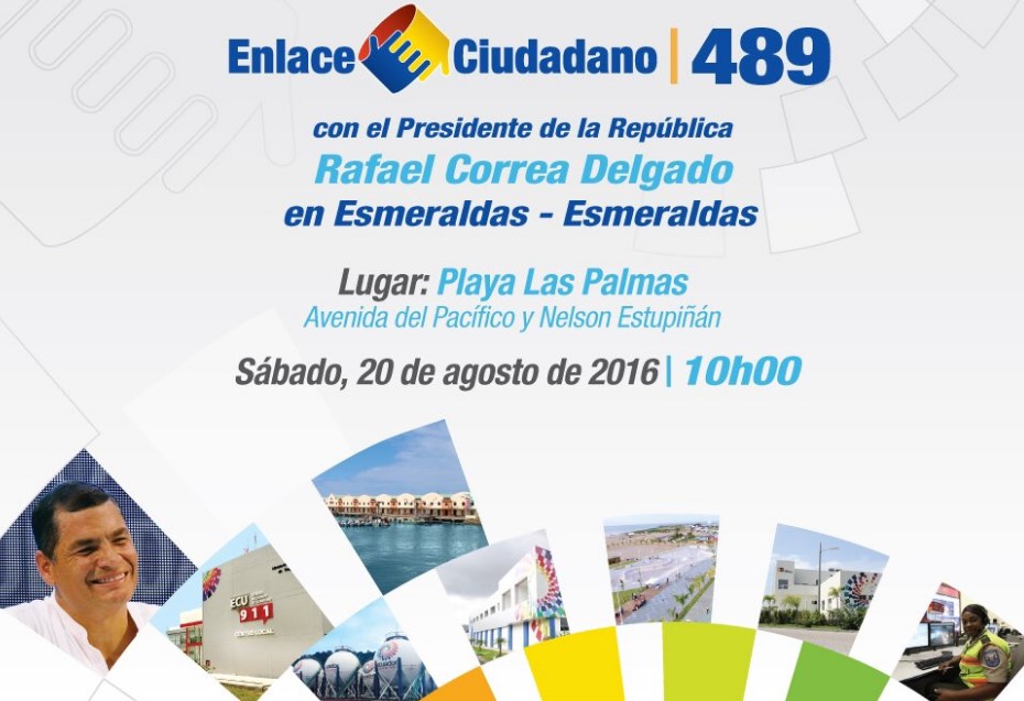 Enlace Ciudadano 489 en Esmeraldas (sábado 20 de agosto 2016)