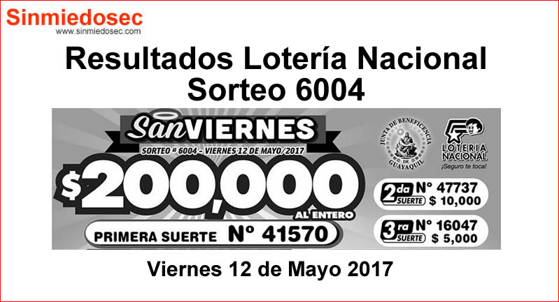 LOTERÍA NACIONAL SORTEO 6004