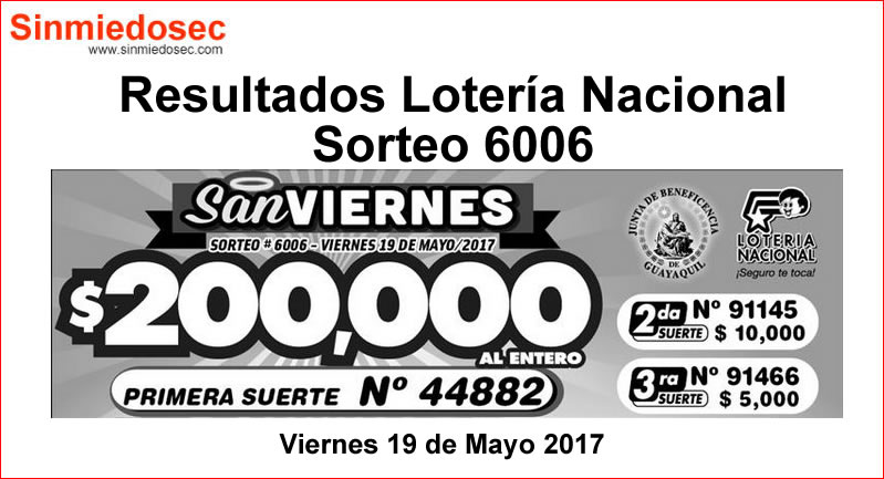 LOTERÍA NACIONAL SORTEO 6006