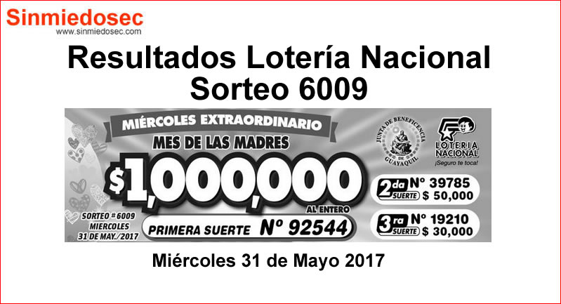 LOTERÍA NACIONAL SORTEO 6009