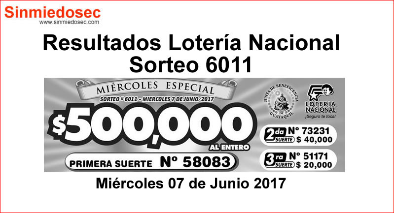 LOTERÍA NACIONAL SORTEO 6011