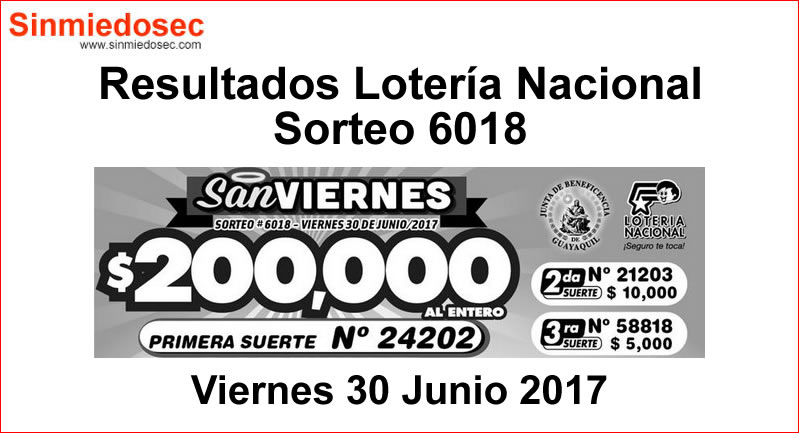 LOTERÍA NACIONAL SORTEO 6018