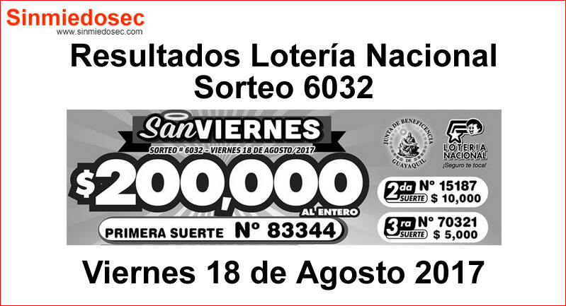 LOTERÍA NACIONAL SORTEO 6032