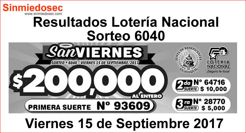 LOTERÍA NACIONAL SORTEO 6040